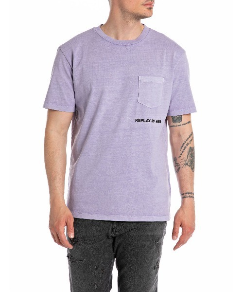 REPLAY(リプレイ)の「ヘビーコットンジャージープリント Tシャツ(Tシャツ/カットソー・メンズ・ダークブラック/ライラック/インディゴブルー/レッド/ミント・MEDIUM/LARGE/X-LARGE/SMALL)」の7枚目の写真