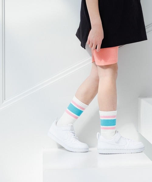 LOWRYS FARM（ローリーズファーム）の「リブサイクルパンツ　 106523（レギンス/スパッツ・キッズ・グリーン/ピンク/ブラック/パープル系その他/イエロー/ピンク系その他/ホワイト×ブラック・120cm/150cm/140cm/110cm/130cm）」の6枚目の写真