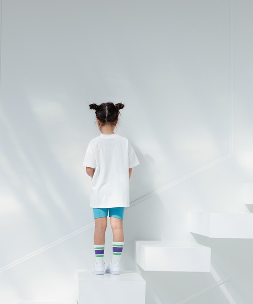 LOWRYS FARM（ローリーズファーム）の「リブサイクルパンツ　 106523（レギンス/スパッツ・キッズ・グリーン/ピンク/ブラック/パープル系その他/イエロー/ピンク系その他/ホワイト×ブラック・120cm/150cm/140cm/110cm/130cm）」の8枚目の写真