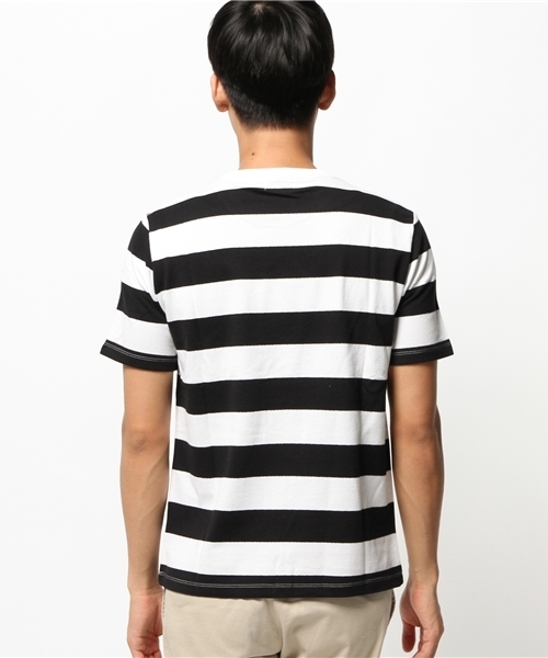 CIAOPANIC（チャオパニック）の「【Ciaopanic】　梨地ボーダーTee（Tシャツ/カットソー・メンズ・ネイビー/グレー/グリーン/ブラック・MEDIUM/LARGE）」の7枚目の写真
