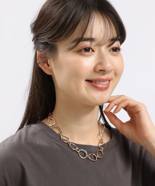 GLOBAL WORK Smile Seed Store（グローバルワーク スマイルシードストア）の「楕円チェーンネックレス2/108548（ネックレス・レディース・ゴールド/シルバー・FREE）」の2枚目の写真