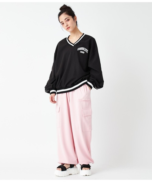 ANAP（アナップ）の「Vネックラインリブプルオーバー（Tシャツ/カットソー・レディース・サックスブルー/スミクロ/ホワイト・FREE）」の22枚目の写真