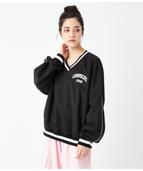 ANAP（アナップ）の「Vネックラインリブプルオーバー（Tシャツ/カットソー・レディース・サックスブルー/スミクロ/ホワイト・FREE）」の20枚目の写真