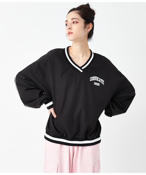 ANAP（アナップ）の「Vネックラインリブプルオーバー（Tシャツ/カットソー・レディース・サックスブルー/スミクロ/ホワイト・FREE）」の19枚目の写真