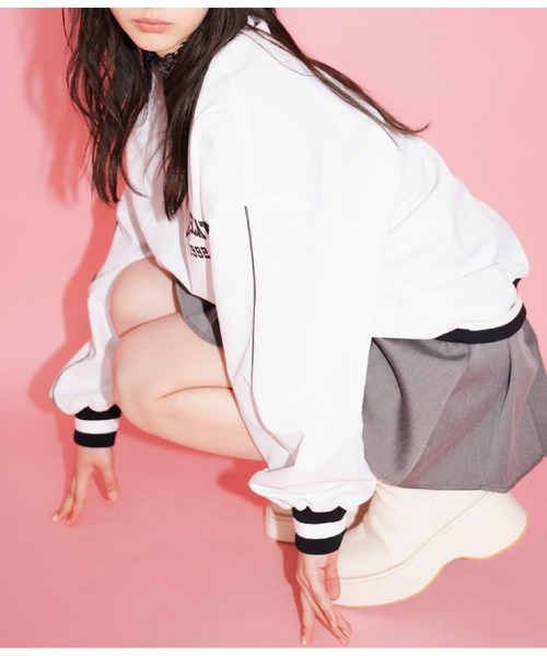 ANAP（アナップ）の「Vネックラインリブプルオーバー（Tシャツ/カットソー・レディース・サックスブルー/スミクロ/ホワイト・FREE）」の7枚目の写真