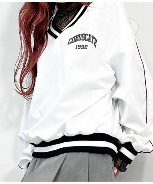 ANAP（アナップ）の「Vネックラインリブプルオーバー（Tシャツ/カットソー・レディース・サックスブルー/スミクロ/ホワイト・FREE）」の16枚目の写真