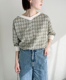 fredy emue | ツィードニットソー2WAY プルオーバー(Tシャツ/カットソー)