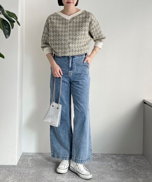 fredy emue(フレディエミュ)の「ツィードニットソー2WAY プルオーバー(Tシャツ/カットソー・レディース・パープル系その他/ブルー系その他/グリーン系その他・38)」の16枚目の写真
