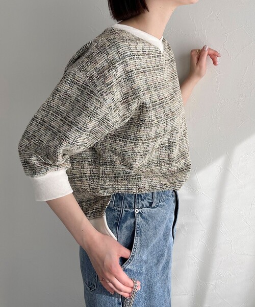 fredy emue(フレディエミュ)の「ツィードニットソー2WAY プルオーバー(Tシャツ/カットソー・レディース・パープル系その他/ブルー系その他/グリーン系その他・38)」の20枚目の写真