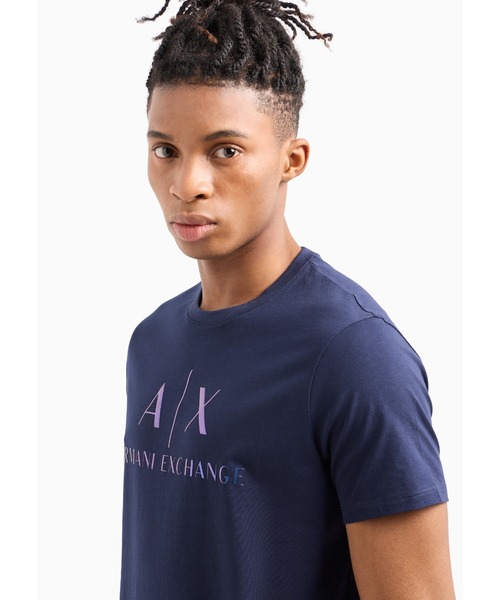 ARMANI EXCHANGE(アルマーニエクスチェンジ)の「【A|X アルマーニ エクスチェンジ】AXロゴ 半袖クルーネックTシャツ/SLIM(Tシャツ/カットソー・メンズ・グリーン/ネイビー/ホワイト・LARGE/MEDIUM/X-LARGE/SMALL/X-SMALL/XX-LARGE)」の3枚目の写真