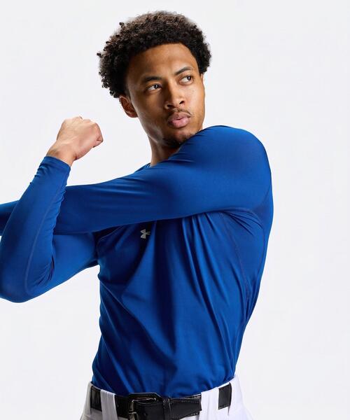UNDER ARMOUR(アンダーアーマー)の「UAヒートギア コンフォート フィッティド ロングスリーブ クルーネック シャツ(ベースボール/メンズ)(Tシャツ/カットソー・メンズ・ブルー・XL/L/M/S/3XL)」の5枚目の写真