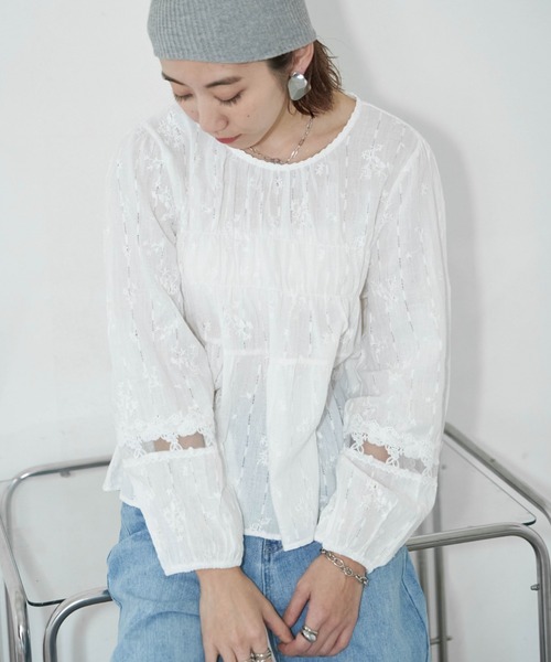 Auntie Rosa Holiday(アンティローザホリデー)の「カットワークレースブラウス(シャツ/ブラウス・レディース・アイボリー/オフホワイト・FREE)」の15枚目の写真