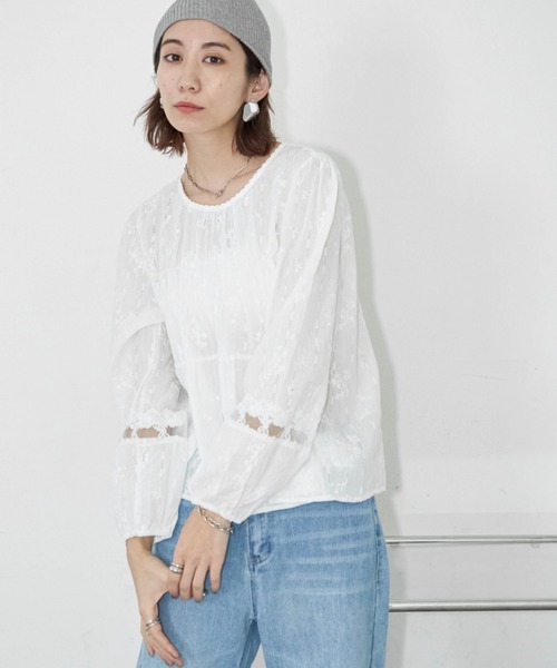 Auntie Rosa Holiday(アンティローザホリデー)の「カットワークレースブラウス(シャツ/ブラウス・レディース・アイボリー/オフホワイト・FREE)」の18枚目の写真