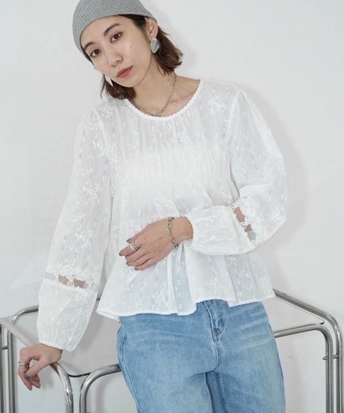 Auntie Rosa Holiday(アンティローザホリデー)の「カットワークレースブラウス(シャツ/ブラウス・レディース・アイボリー/オフホワイト・FREE)」の16枚目の写真