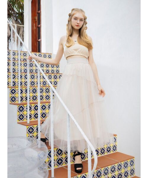 EATME（イートミー）の「アシンメトリーティアードスカート（スカート・レディース・ブラック/ベージュ/ブルー・FREE）」の5枚目の写真