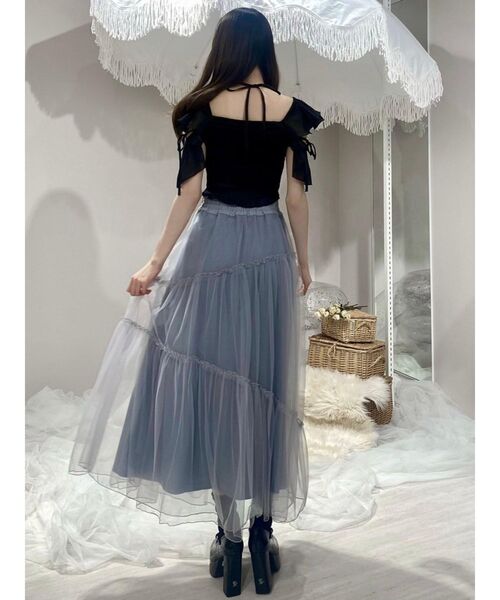 EATME（イートミー）の「アシンメトリーティアードスカート（スカート・レディース・ブラック/ベージュ/ブルー・FREE）」の7枚目の写真