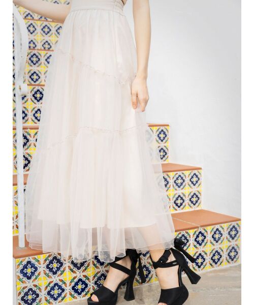 EATME（イートミー）の「アシンメトリーティアードスカート（スカート・レディース・ブラック/ベージュ/ブルー・FREE）」の10枚目の写真