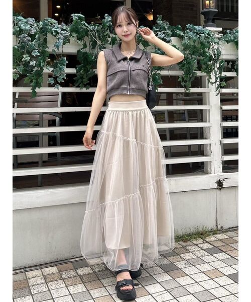 EATME（イートミー）の「アシンメトリーティアードスカート（スカート・レディース・ブラック/ベージュ/ブルー・FREE）」の11枚目の写真