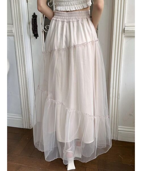 EATME（イートミー）の「アシンメトリーティアードスカート（スカート・レディース・ブラック/ベージュ/ブルー・FREE）」の14枚目の写真