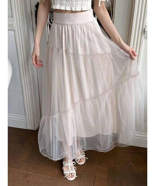 EATME（イートミー）の「アシンメトリーティアードスカート（スカート・レディース・ブラック/ベージュ/ブルー・FREE）」の15枚目の写真