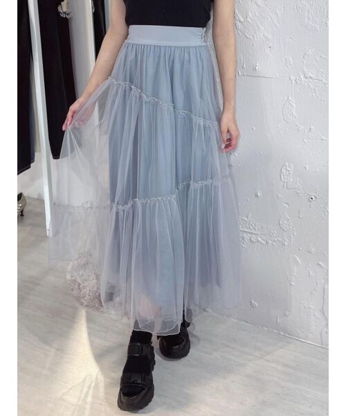 EATME（イートミー）の「アシンメトリーティアードスカート（スカート・レディース・ブラック/ベージュ/ブルー・FREE）」の17枚目の写真