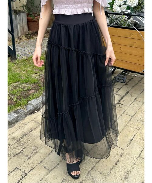 EATME（イートミー）の「アシンメトリーティアードスカート（スカート・レディース・ブラック/ベージュ/ブルー・FREE）」の18枚目の写真