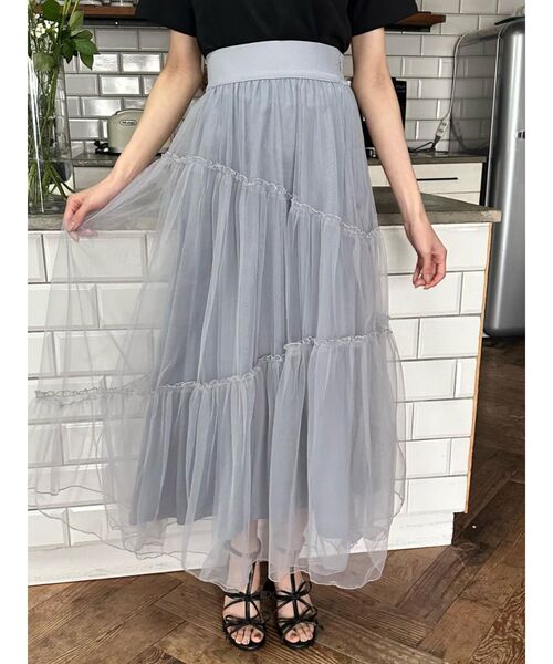 EATME（イートミー）の「アシンメトリーティアードスカート（スカート・レディース・ブラック/ベージュ/ブルー・FREE）」の19枚目の写真