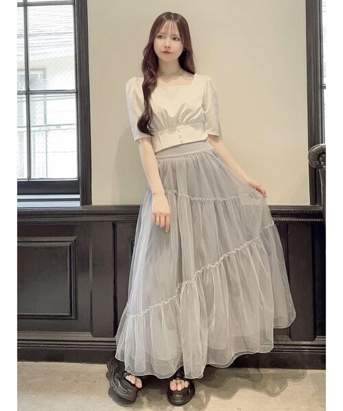 EATME（イートミー）の「アシンメトリーティアードスカート（スカート・レディース・ブラック/ベージュ/ブルー・FREE）」の21枚目の写真