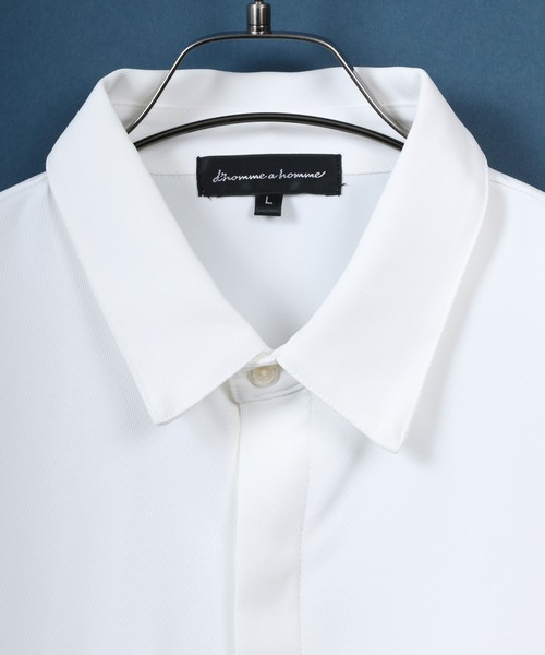 ANPAS（アンパス）の「Polyester Twill Fabric Fly front Shirt ポリツイル 比翼仕立て オーバーサイズ 無地半袖シャツ（シャツ/ブラウス・メンズ・ブラウン/ブラック/ホワイト/チャコール・LL/L/M）」の18枚目の写真