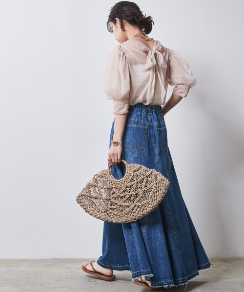 CHIC STYLE(シックスタイル)の「<大きいサイズ>2WAYチュールブラウス シックスタイル(シャツ/ブラウス・レディース・ベージュ/ブラック・4L/3L/LL/L/5L)」の17枚目の写真