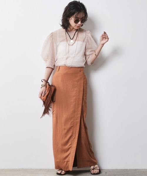 CHIC STYLE(シックスタイル)の「<大きいサイズ>2WAYチュールブラウス シックスタイル(シャツ/ブラウス・レディース・ベージュ/ブラック・4L/3L/LL/L/5L)」の16枚目の写真