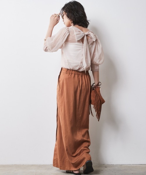 CHIC STYLE(シックスタイル)の「<大きいサイズ>2WAYチュールブラウス シックスタイル(シャツ/ブラウス・レディース・ベージュ/ブラック・4L/3L/LL/L/5L)」の20枚目の写真