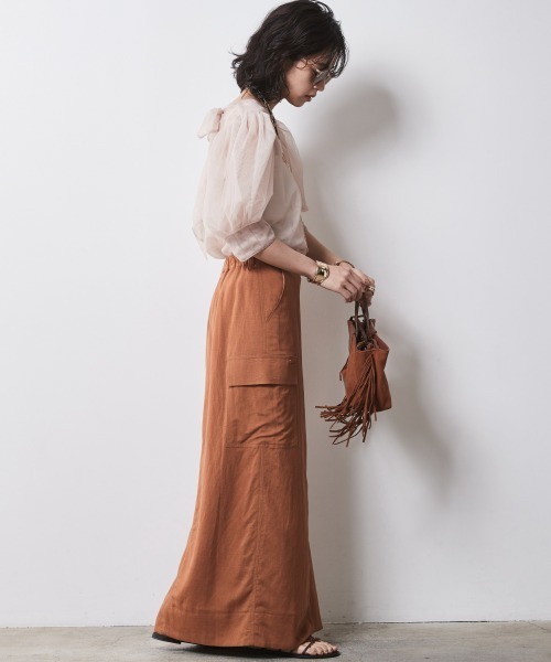 CHIC STYLE(シックスタイル)の「<大きいサイズ>2WAYチュールブラウス シックスタイル(シャツ/ブラウス・レディース・ベージュ/ブラック・4L/3L/LL/L/5L)」の19枚目の写真