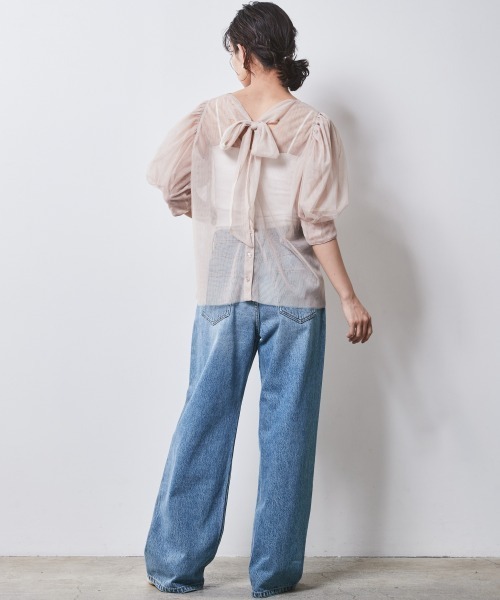 CHIC STYLE(シックスタイル)の「<大きいサイズ>2WAYチュールブラウス シックスタイル(シャツ/ブラウス・レディース・ベージュ/ブラック・4L/3L/LL/L/5L)」の22枚目の写真