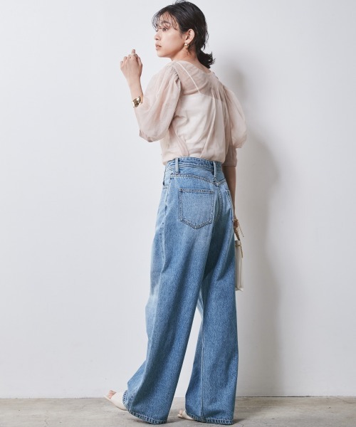 CHIC STYLE(シックスタイル)の「<大きいサイズ>2WAYチュールブラウス シックスタイル(シャツ/ブラウス・レディース・ベージュ/ブラック・4L/3L/LL/L/5L)」の9枚目の写真