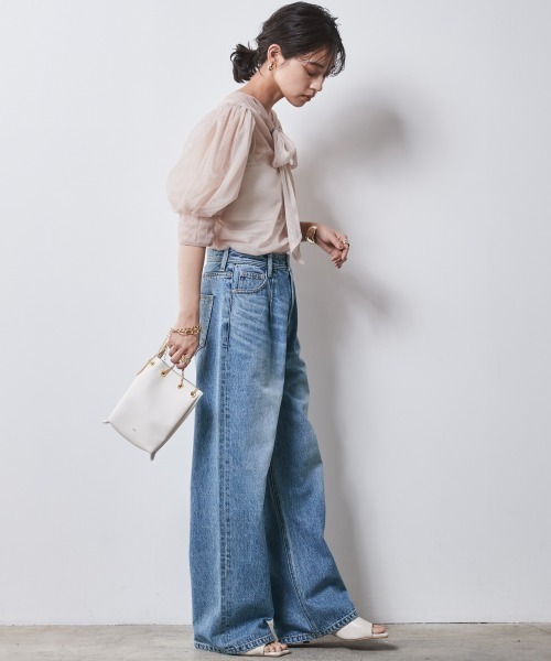 CHIC STYLE(シックスタイル)の「<大きいサイズ>2WAYチュールブラウス シックスタイル(シャツ/ブラウス・レディース・ベージュ/ブラック・4L/3L/LL/L/5L)」の10枚目の写真