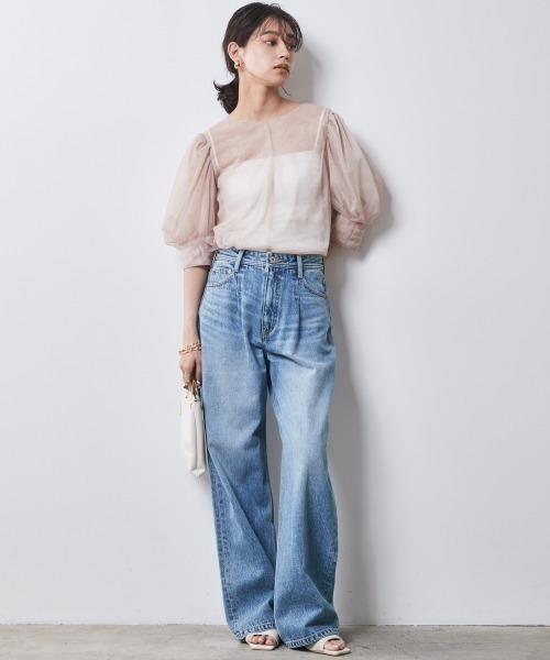 CHIC STYLE(シックスタイル)の「<大きいサイズ>2WAYチュールブラウス シックスタイル(シャツ/ブラウス・レディース・ベージュ/ブラック・4L/3L/LL/L/5L)」の14枚目の写真