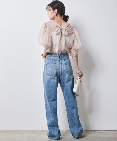 CHIC STYLE(シックスタイル)の「<大きいサイズ>2WAYチュールブラウス シックスタイル(シャツ/ブラウス・レディース・ベージュ/ブラック・4L/3L/LL/L/5L)」の12枚目の写真