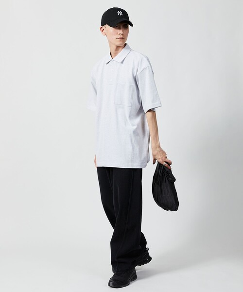 FREAK'S STORE（フリークスストア）の「ヘビーウェイト NO-SIDE SEAM ポロネック Tシャツ/丸胴/10.5オンス/USA COTTON（Tシャツ/カットソー・メンズ・グレイッシュベージュ/アッシュ/グリーン/ブラック/ホワイト・MEDIUM/LARGE）」の21枚目の写真