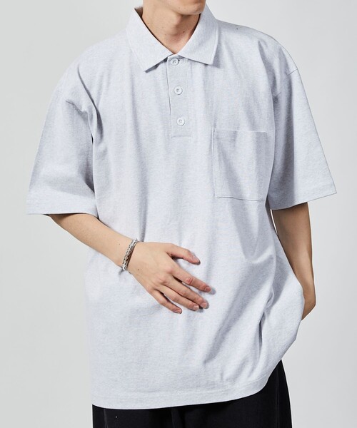 FREAK'S STORE（フリークスストア）の「ヘビーウェイト NO-SIDE SEAM ポロネック Tシャツ/丸胴/10.5オンス/USA COTTON（Tシャツ/カットソー・メンズ・グレイッシュベージュ/アッシュ/グリーン/ブラック/ホワイト・MEDIUM/LARGE）」の12枚目の写真