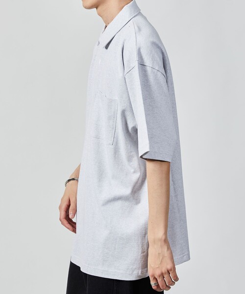 FREAK'S STORE（フリークスストア）の「ヘビーウェイト NO-SIDE SEAM ポロネック Tシャツ/丸胴/10.5オンス/USA COTTON（Tシャツ/カットソー・メンズ・グレイッシュベージュ/アッシュ/グリーン/ブラック/ホワイト・MEDIUM/LARGE）」の13枚目の写真