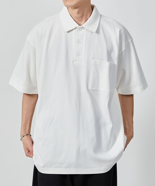 FREAK'S STORE（フリークスストア）の「ヘビーウェイト NO-SIDE SEAM ポロネック Tシャツ/丸胴/10.5オンス/USA COTTON（Tシャツ/カットソー・メンズ・グレイッシュベージュ/アッシュ/グリーン/ブラック/ホワイト・MEDIUM/LARGE）」の15枚目の写真