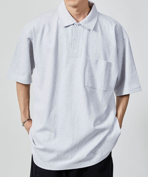 FREAK'S STORE（フリークスストア）の「ヘビーウェイト NO-SIDE SEAM ポロネック Tシャツ/丸胴/10.5オンス/USA COTTON（Tシャツ/カットソー・メンズ・グレイッシュベージュ/アッシュ/グリーン/ブラック/ホワイト・MEDIUM/LARGE）」の9枚目の写真