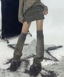 Never mind the XU / Chikashitsu+ | グランジファッション ARIADNAw アリアドネ ダブリュー Striped layered denim skirt ショートスカート ストライプスカート レイヤードスカート ミニスカート 台形スカート ストリートファッション(デニムスカート)