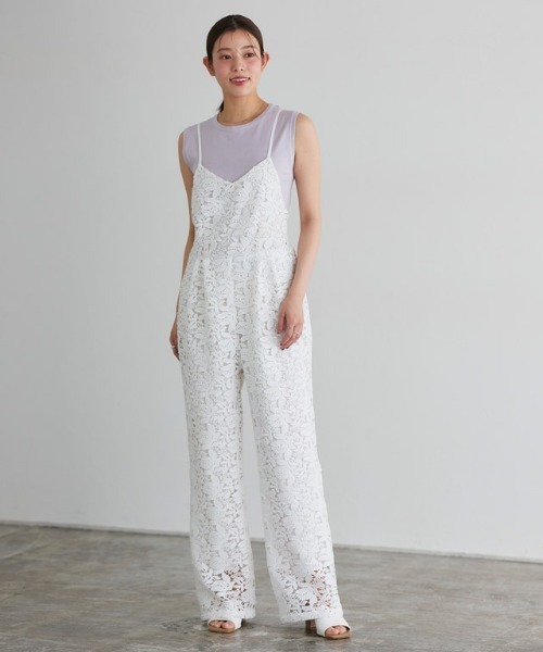 Pierrot（ピエロ）の「ケミカルレースキャミオールインワン（つなぎ/オールインワン・レディース・ブラック/オフホワイト・PM/M/L）」の19枚目の写真