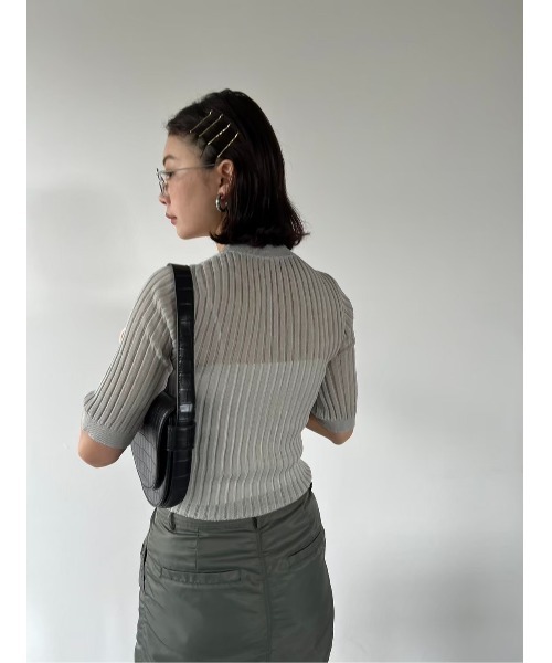 HANNE（アン）の「ハーフスリーブシアーリブニット（ニット