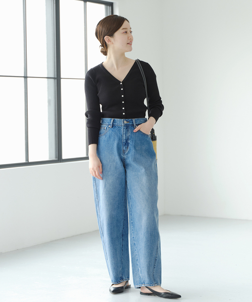 2024SS IENA(イエナ) 5×3 リブショートカーディガン IENA（イエナ）の「5×3 リブショートカーディガン（カーディガン