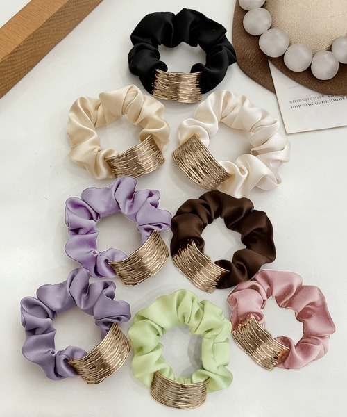 Miniministore(ミニミニストア)の「【新色追加】プレート付きシュシュ 大人っぽいヘアゴム(シュシュ・レディース・アイボリー/ブラック/パープル/ブラウン/ベージュ・FREE)」の16枚目の写真