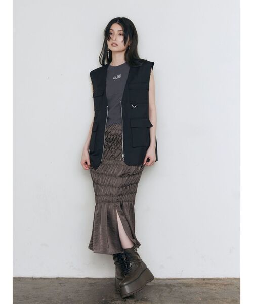 MURUA（ムルーア）の「カーゴポケットジレ（ベスト・レディース・カーキ/ブラック・FREE）」の15枚目の写真
