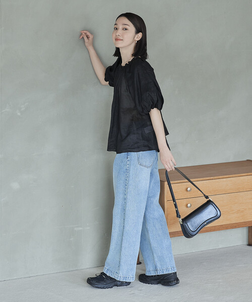 FREAK'S STORE(フリークスストア)の「FREAK’S STORE/フリークスストア ラミー 2WAYパフスリーブバックリボンブラウス(シャツ/ブラウス・レディース・オフホワイト/ブラック・フリ-)」の15枚目の写真